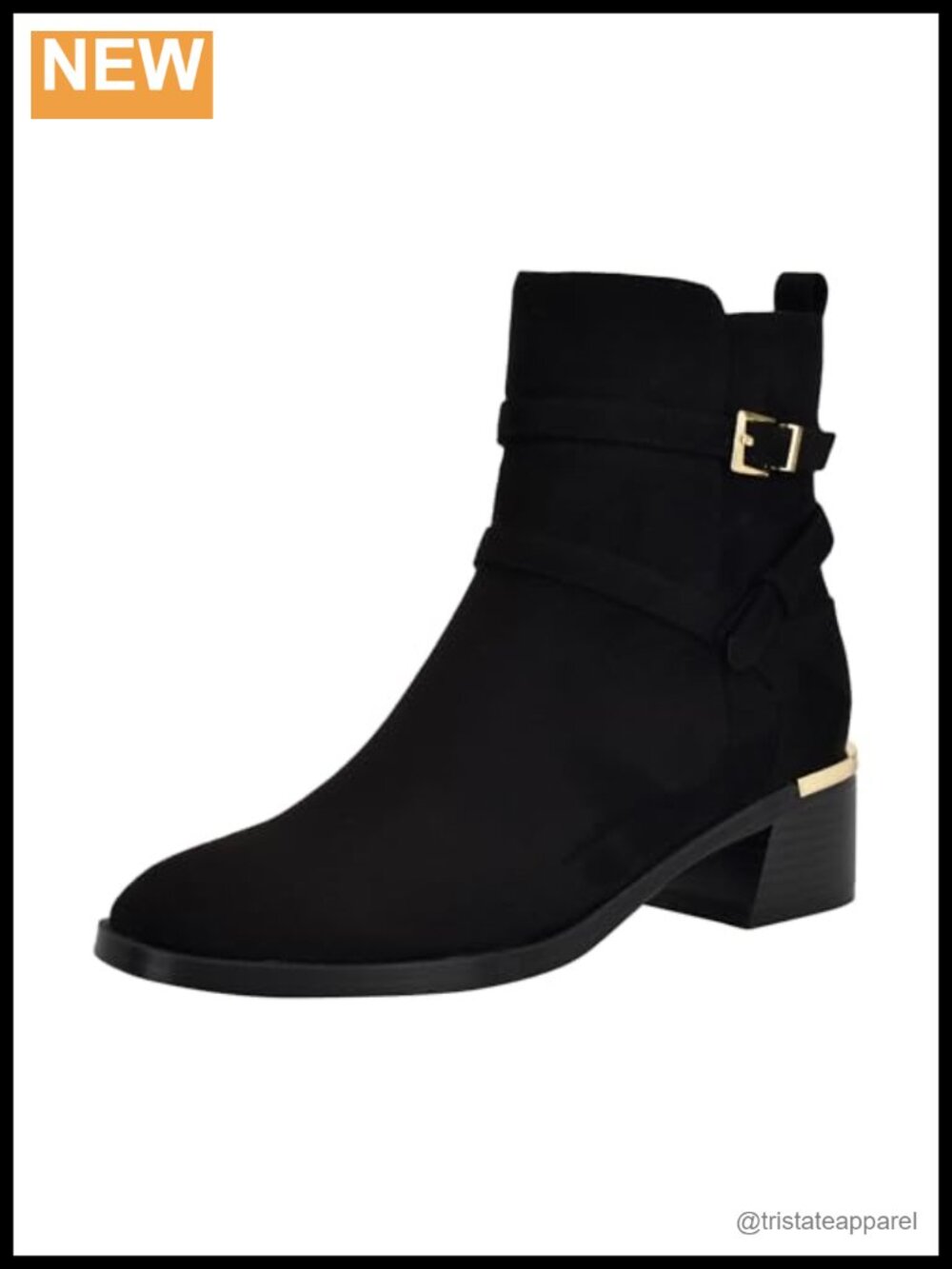 Faux Suede Mid-Calf Block Heel Bootie with Zipper